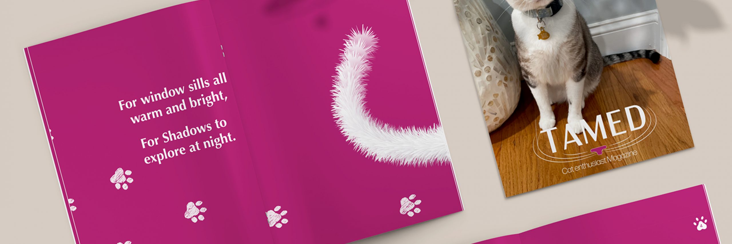 Tamed cat Magazine quote Mock up