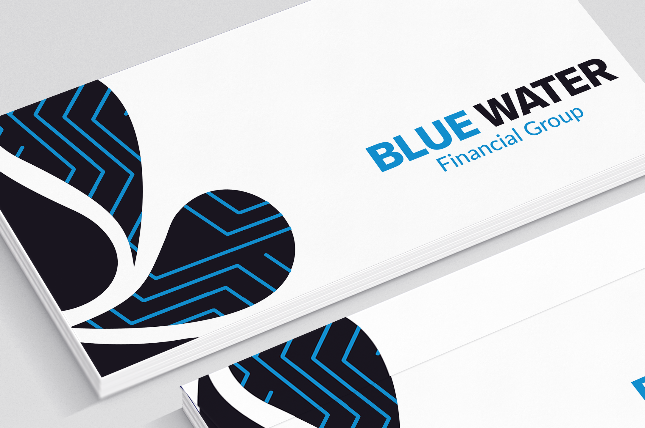 Blue water financial envelope mock ups