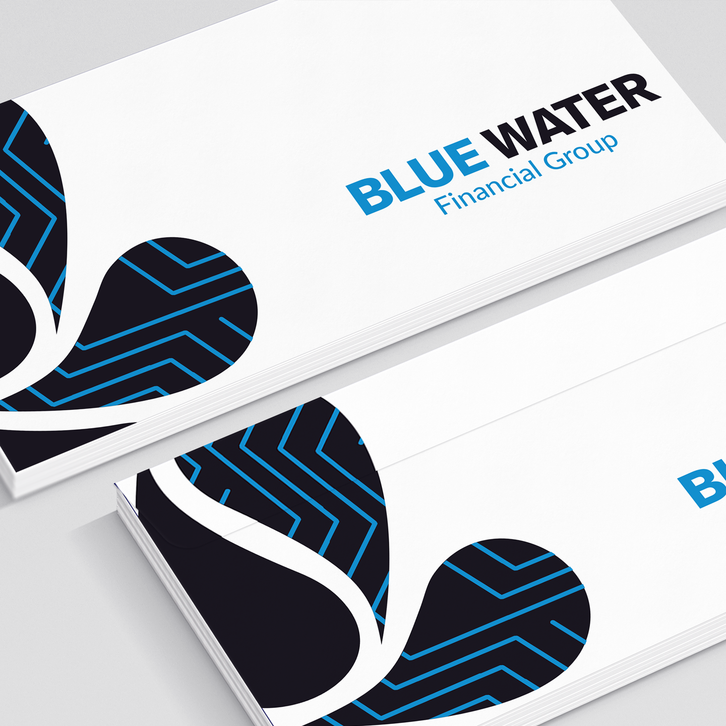 Blue water financial envelope mock ups