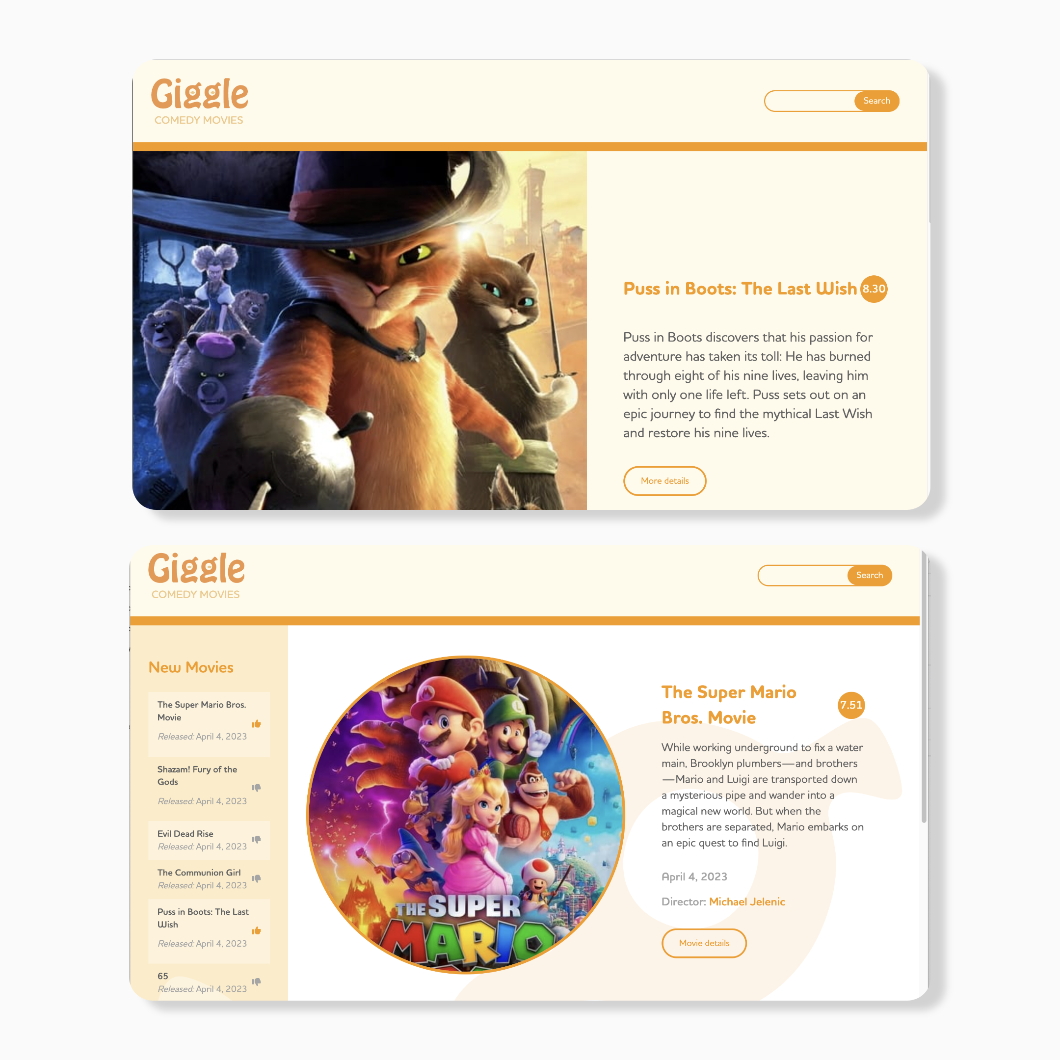 giggle movie data base movie and home page