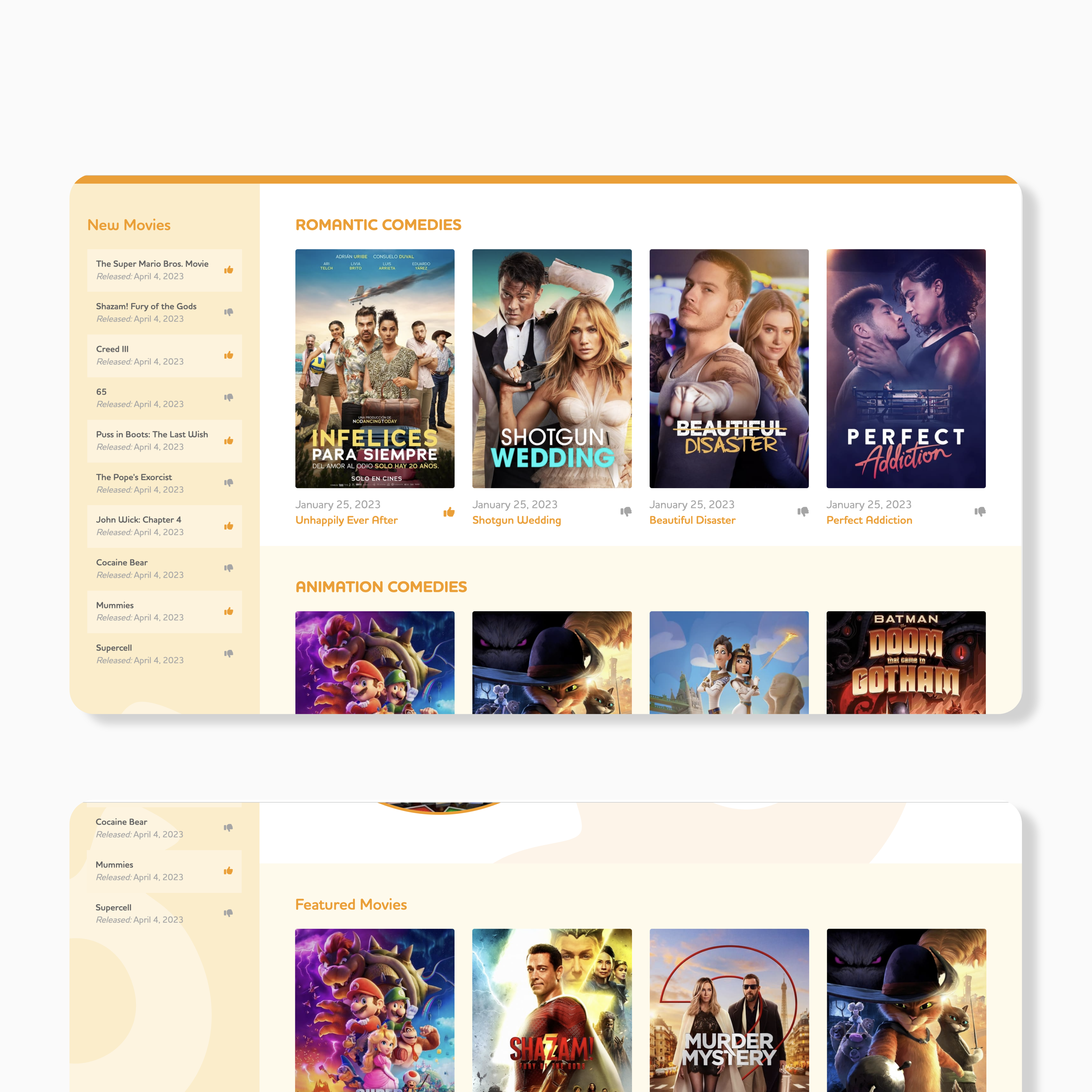 Giggle movie data base featured movie and categories