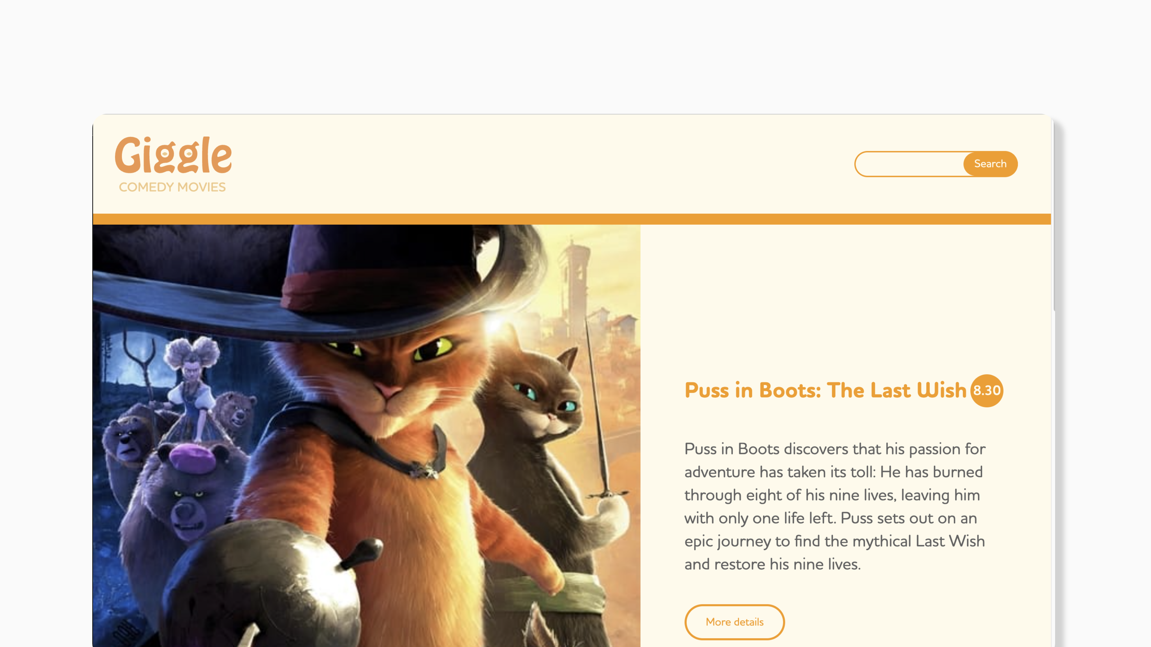 giggle home page mock up